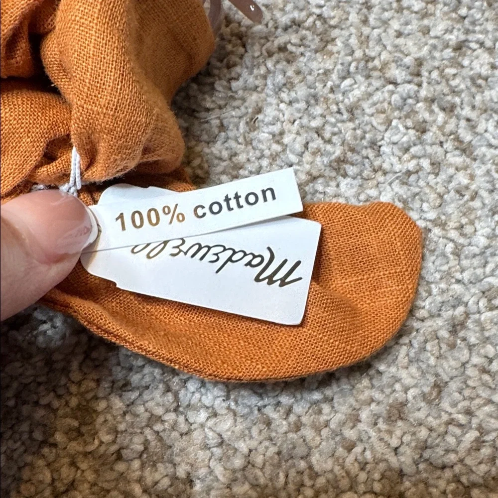 Madewell Bow Claw Hair Clip Ochre Fresco Cotton Hair Accessory NWT